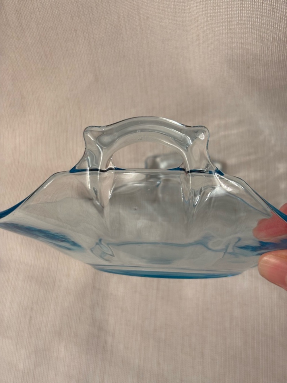 Vintage Fairfax Aqua Blue Candy Dish With Handles - Picture 5 of 9